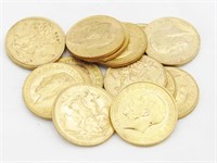15 George V sovereign gold coins