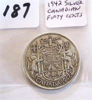 1942 Canadian Silver Fifty Cents Coin