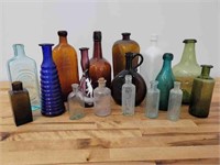 Estate Lot of Antique Bottles - 17 pc