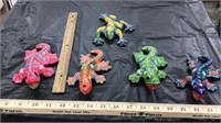 4-Iguana’s & a frog porcelain