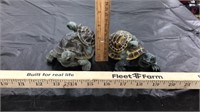 2 Resin turtle decorations