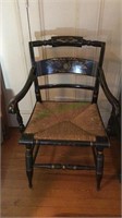 Black and gold Hitchcock armchair with original