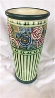 Tall Weller pottery vase , rose flower pattern,