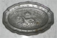 Antique French Pewter Plate - Coat of Arms