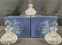 3pc Dansk Crystal Perfume Bottles