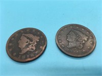 1816 VG & 1824 F Large Cents