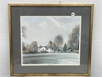 framed art, the manor house, 17 1/4 x 15 1/4