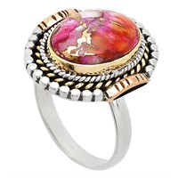 Sterling Silver Kingman Pink Dahlia Ring