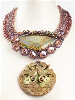 Vilaiwan Agate, Hardstone & Crystal Drop Necklace