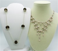 (2) Sterling Natural Stone Necklaces