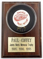 PAUL COFFEY AUTOGRAPH NHL RED WINGS PUCK W/COA