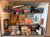 Vintage: Dolls, Boxes, Toys, Badges, Marbles etc