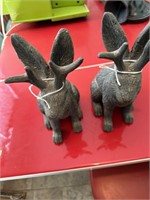 2 jackalope figurines