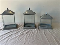 Steel and Glass Canisters set of 3
