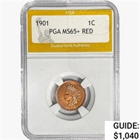 1901 Indian Head Cent PGA MS65+ RED