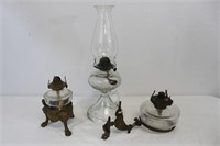 Trio Unique Antique Oil Lamps