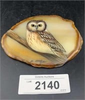Owl on Brazilian agate