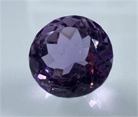 Certified 11.25 Cts Natural Round Cut Amethyst