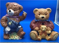 2 Teddy Bear Cookie Jars