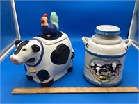 2 Cow Themed Cookie Jars