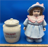 Little Girl And Sun Maid Raisins Cookie Jars