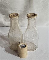 Milk bottles and caps
