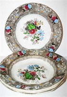 5-10" Ironstone Transferware Dinner Plates Canella