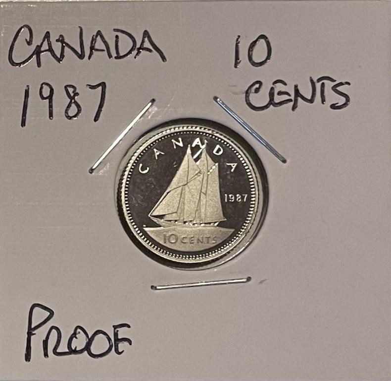 Canada 1987 PROOF Dime