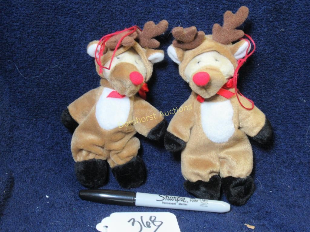 GANZ SLEIGH TEDDY BEAR ORNAMENTS (2-ITEMS)