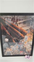 FRAMED BASEBALL THEMED PUZZLE 26 X 20