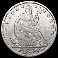 1854 Arws Seated Liberty Half Dollar CLOSELY