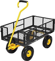 880Lbs Capacity Steel Garden Cart Utility Wagon Bk