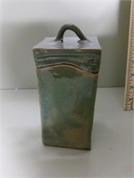 Stoneware Ceramic Square Vase with Lid