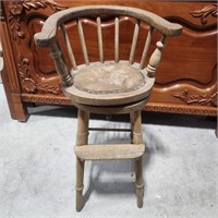 Antique oak high chair