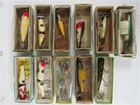 (110 CREEK CHUB LURES IN CREEK CHUB BOXES: