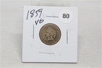 1859P VG Indian Head Cent