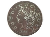 1839 Large Cent, Silly Head