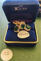 Taiwan "Emerald" Earrings, Ring