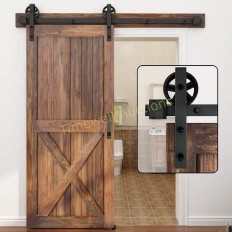 WINSOON 10FT Barn Door Hardware Kit  Black