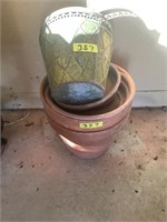 Flower pot. And waste basket