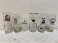 Six German beer glasses