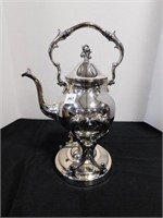 Silver on Copper vintage 15" tall kettle/burner