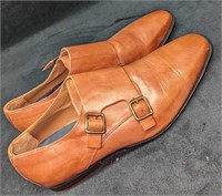 Collezione Men's 11.5 Tan Double Monk Shoes