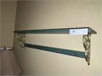Brass and Wooden Shelf Rack
