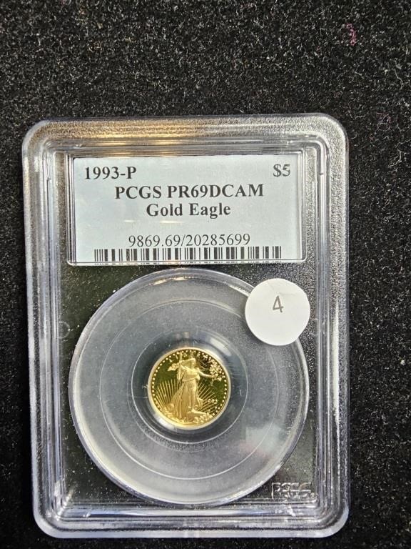 1993P Gold Eagle Five Dollar PCGS PR69DCAM