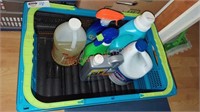 foldable crate with cleaning supplies