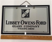 1930's Libbey Owens Ford Mirror Sign Automotive