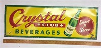 Vintage Crystal Club Beverages Sign Nice Colors