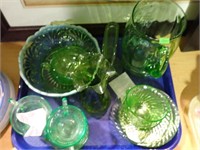 TOKYO-GREEN OPALESCENT GLASS LOT