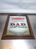 BELLIVEAN'S BAR FRAMED MIRROR, 16.75" X 13.75"